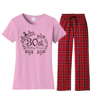 30th Birthday Princess Women's Flannel Pajama Set