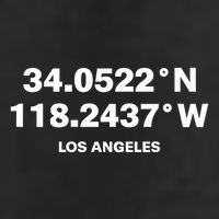 34.0522n 118.2437w Los Angeles 7 Panel Mesh Trucker Snapback Hat
