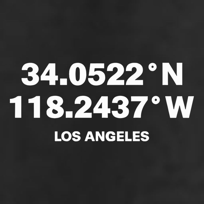 34.0522n 118.2437w Los Angeles 7 Panel Mesh Trucker Snapback Hat