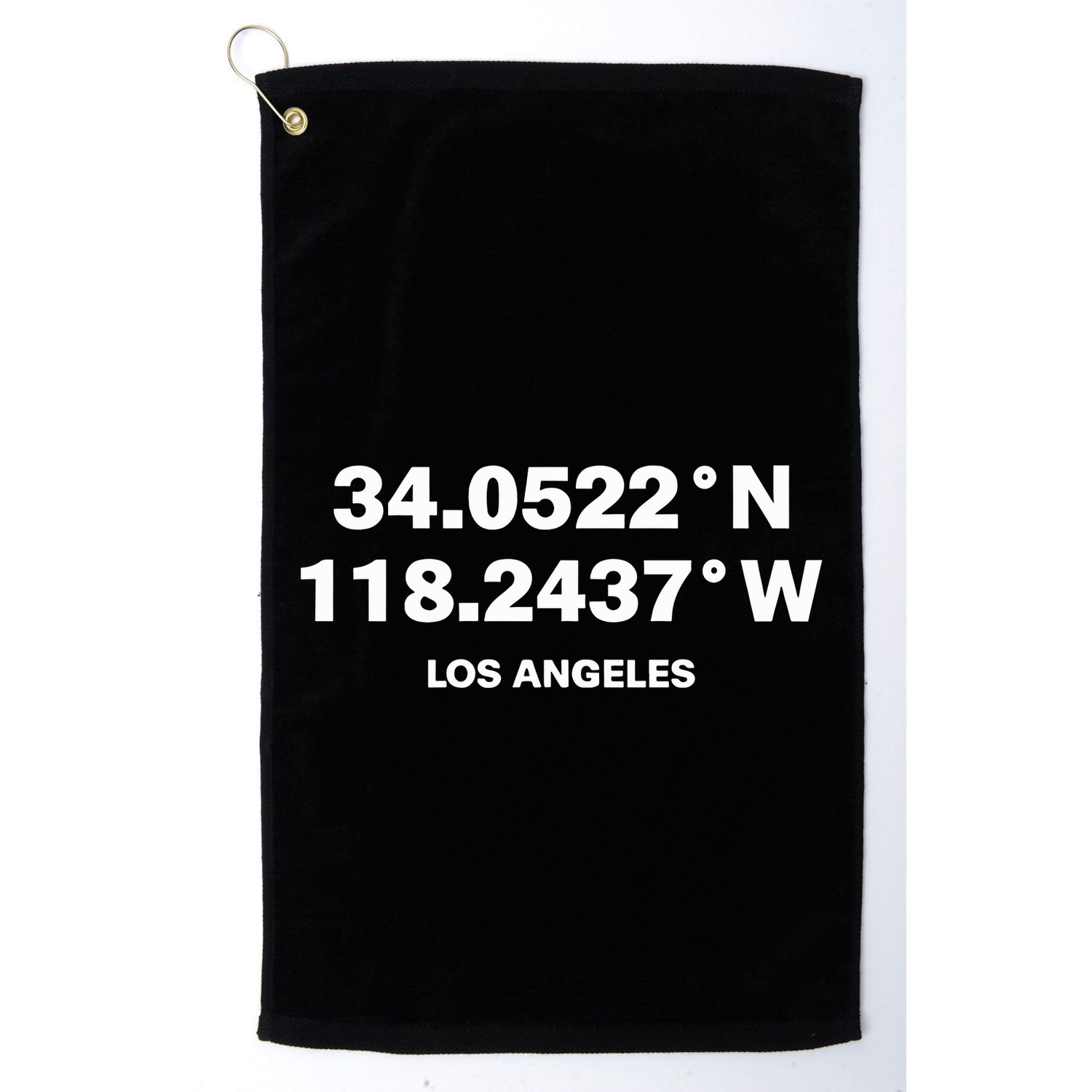 34.0522n 118.2437w Los Angeles Golf Towel