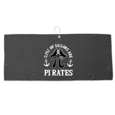 3 14 Percent Of Sailors Are Pi Rates Funny Pirates Pi Day Gift Large Microfiber Waffle Golf Towel