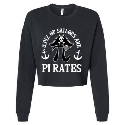 3 14 Percent Of Sailors Are Pi Rates Funny Pirates Pi Day Gift Cropped Pullover Crew