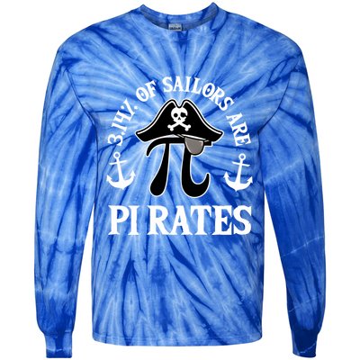 3 14 Percent Of Sailors Are Pi Rates Funny Pirates Pi Day Gift Tie-Dye Long Sleeve Shirt