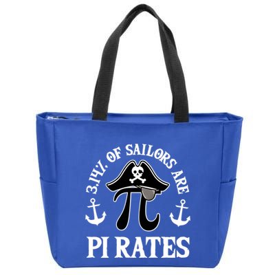 3 14 Percent Of Sailors Are Pi Rates Funny Pirates Pi Day Gift Zip Tote Bag