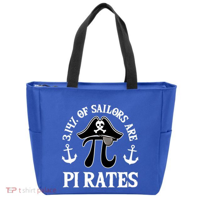3 14 Percent Of Sailors Are Pi Rates Funny Pirates Pi Day Gift Zip Tote Bag