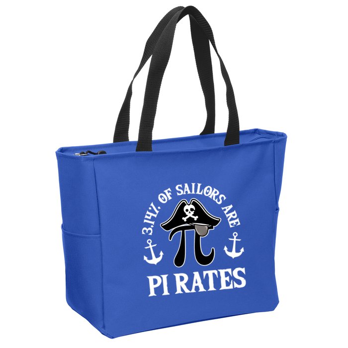 3 14 Percent Of Sailors Are Pi Rates Funny Pirates Pi Day Gift Zip Tote Bag
