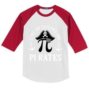 3 14 Percent Of Sailors Are Pi Rates Funny Pirates Pi Day Gift Kids Colorblock Raglan Jersey