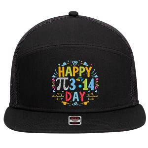 3 14 Pi Day Pie Day Pi Symbol For Math Lovers And Gift 7 Panel Mesh Trucker Snapback Hat