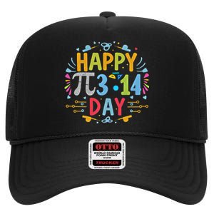 3 14 Pi Day Pie Day Pi Symbol For Math Lovers And Gift High Crown Mesh Back Trucker Hat