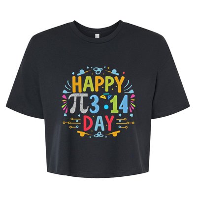 3 14 Pi Day Pie Day Pi Symbol For Math Lovers And Gift Bella+Canvas Jersey Crop Tee