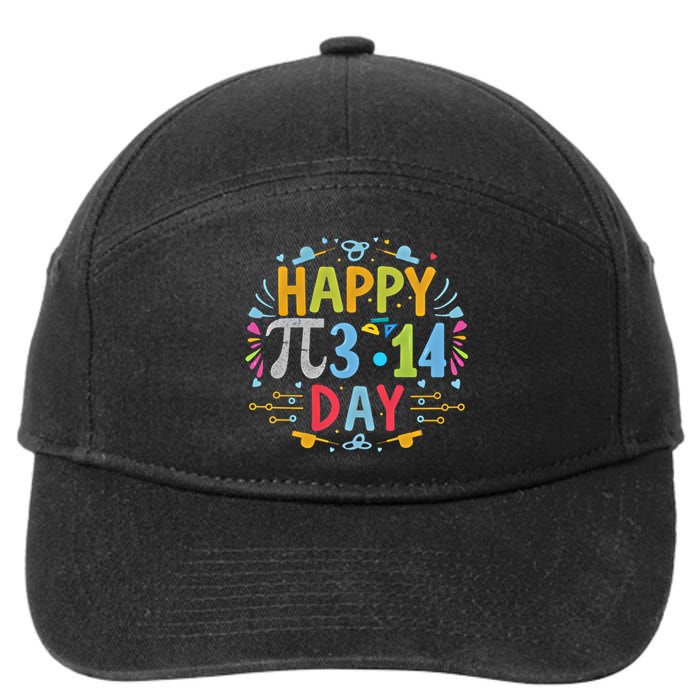 3 14 Pi Day Pie Day Pi Symbol For Math Lovers And Gift 7-Panel Snapback Hat