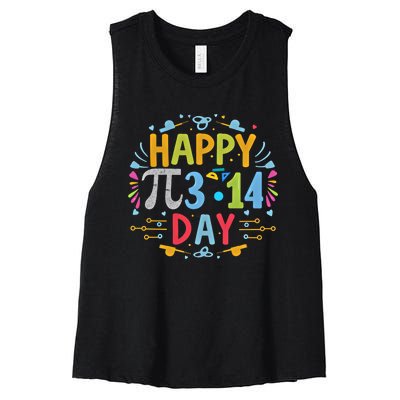 3 14 Pi Day Pie Day Pi Symbol For Math Lovers And Gift Women's Racerback Cropped Tank