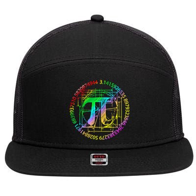 3 14 Pi Math Teacher Happy Pi Day Gift 7 Panel Mesh Trucker Snapback Hat