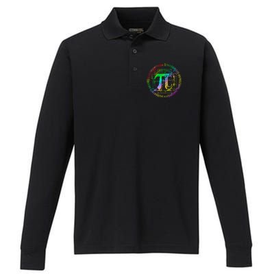 3 14 Pi Math Teacher Happy Pi Day Gift Performance Long Sleeve Polo