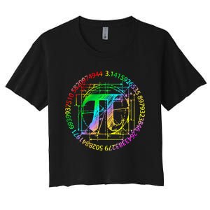 3 14 Pi Math Teacher Happy Pi Day Gift Women's Crop Top Tee