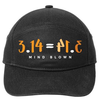 3 14 Pie Mind Blown Funny Math Pi Day Mathematics Gift 7-Panel Snapback Hat