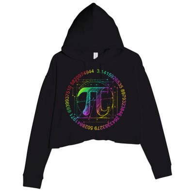 3 14 Pi Math Teacher Happy Pi Day Gift Crop Fleece Hoodie