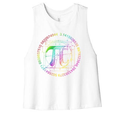 3 14 Pi Math Teacher Happy Pi Day Gift Women's Racerback Cropped Tank