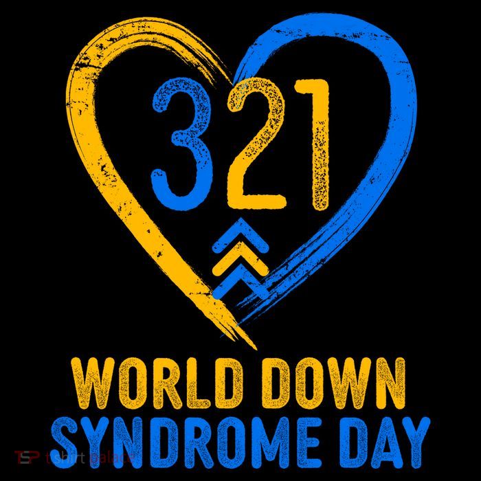 321 World Down Syndrome Day Blue And Yellow Painted Heart Flatbill Hat