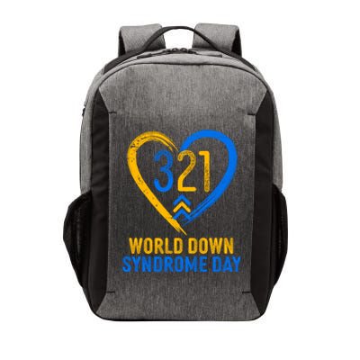 321 World Down Syndrome Day Blue And Yellow Painted Heart Vector Backpack