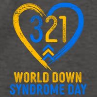 321 World Down Syndrome Day Blue And Yellow Painted Heart Vector Backpack