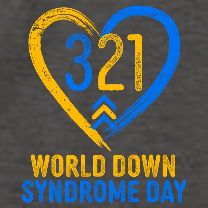 321 World Down Syndrome Day Blue And Yellow Painted Heart Vector Backpack
