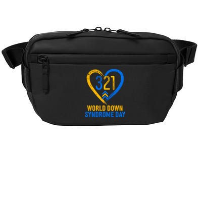 321 World Down Syndrome Day Blue And Yellow Painted Heart Crossbody Pack