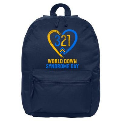 321 World Down Syndrome Day Blue And Yellow Painted Heart 16 in Basic Backpack