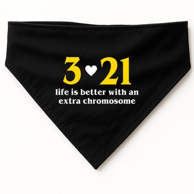 3 21 Life Is Better With An Extra Chromosome Down Syndrome USA-Made Doggie Bandana