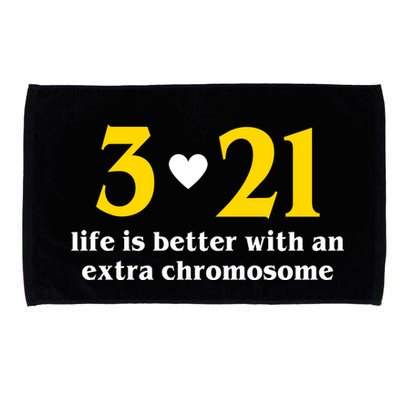 3 21 Life Is Better With An Extra Chromosome Down Syndrome Microfiber Hand Towel