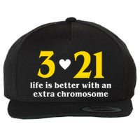 3 21 Life Is Better With An Extra Chromosome Down Syndrome Wool Snapback Cap