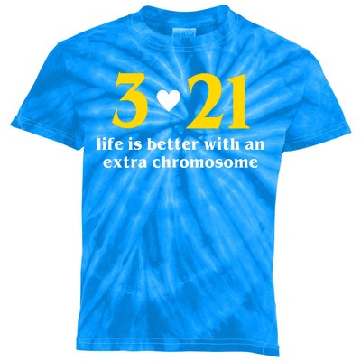 3 21 Life Is Better With An Extra Chromosome Down Syndrome Kids Tie-Dye T-Shirt