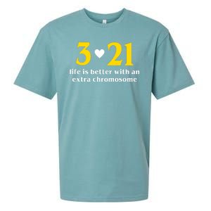 3 21 Life Is Better With An Extra Chromosome Down Syndrome Sueded Cloud Jersey T-Shirt