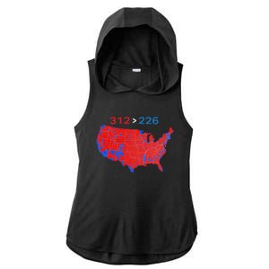 312 226 Red Wave Election Map Ladies PosiCharge Tri-Blend Wicking Draft Hoodie Tank