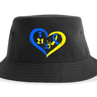 3 21 World Down Syndrome Awareness Day Heart March 21st Sustainable Bucket Hat