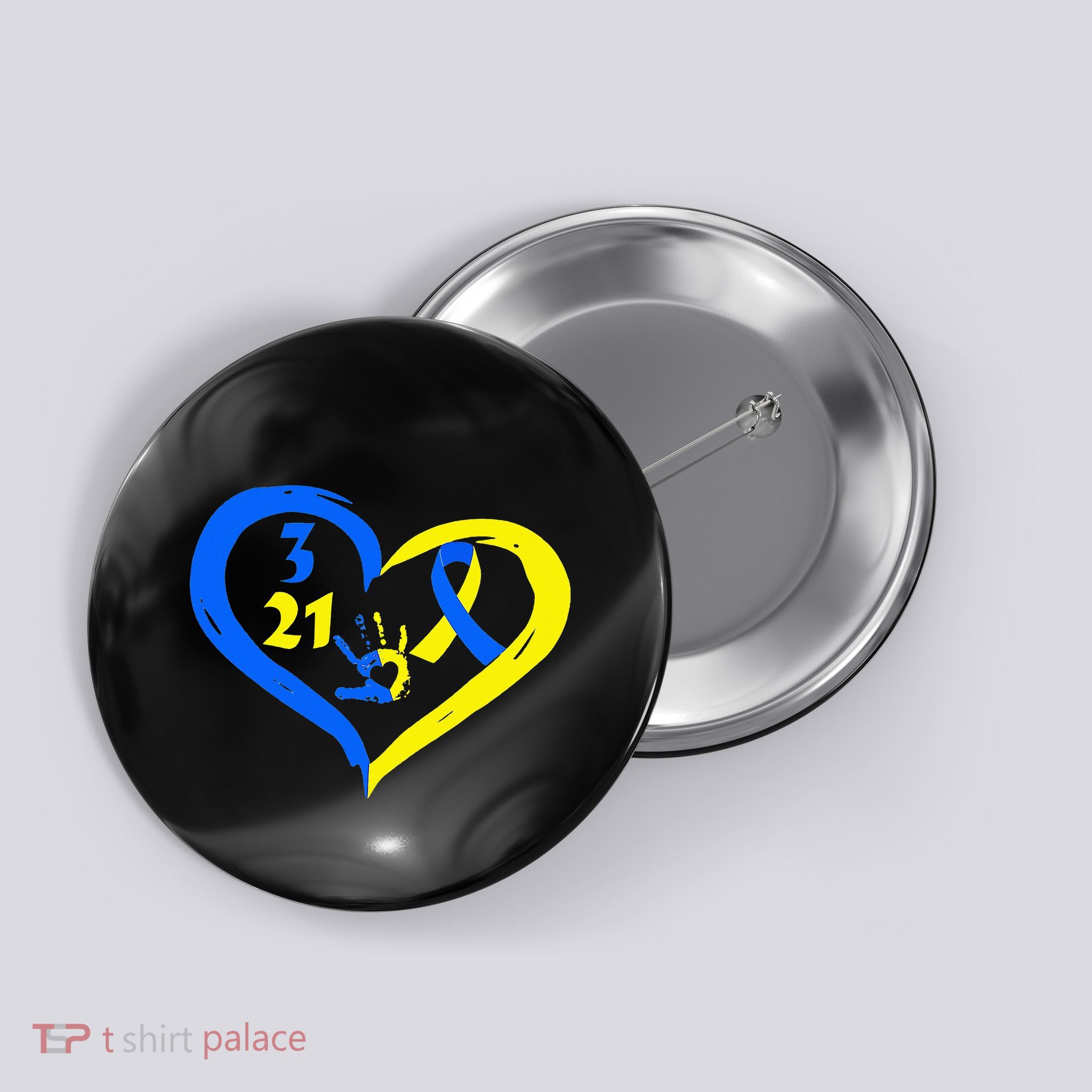 3 21 World Down Syndrome Awareness Day Heart March 21st Button