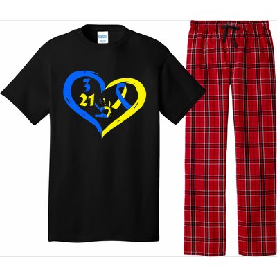 3 21 World Down Syndrome Awareness Day Heart March 21st Pajama Set