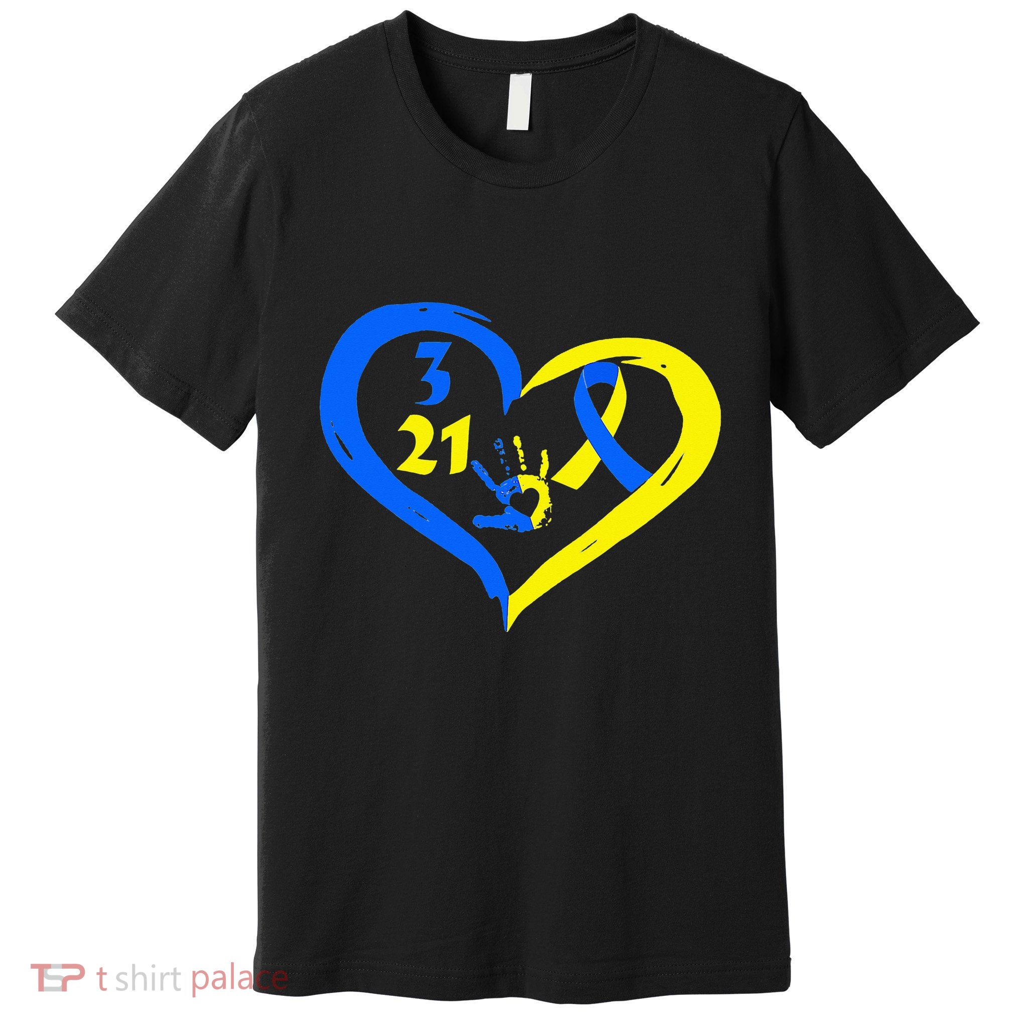 3 21 World Down Syndrome Awareness Day Heart March 21st Premium T-Shirt