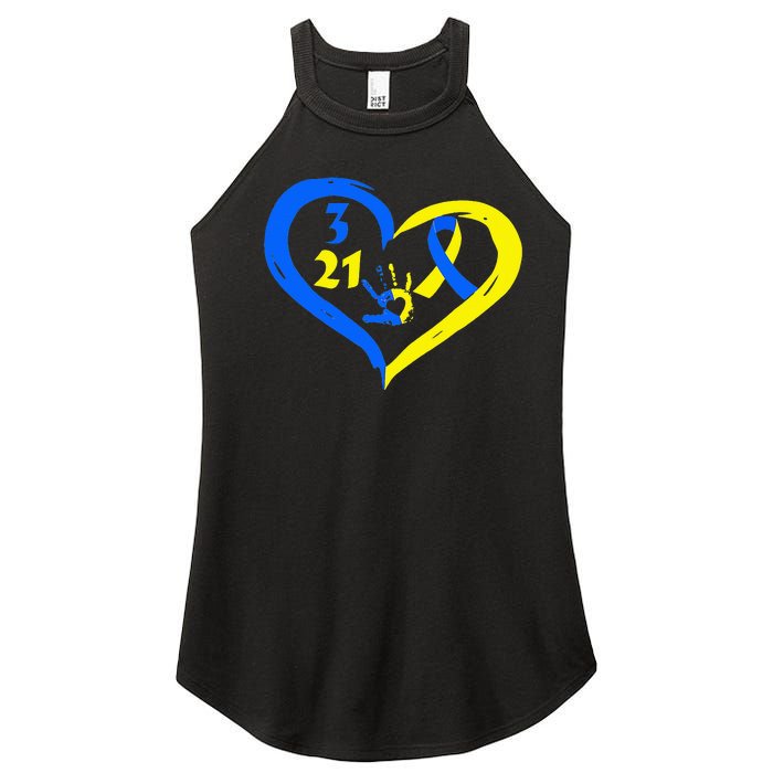 3 21 World Down Syndrome Awareness Day Heart March 21st Women’s Perfect Tri Rocker Tank