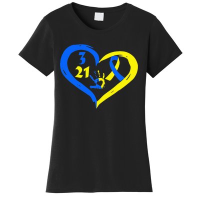 3 21 World Down Syndrome Awareness Day Heart March 21st Women's T-Shirt