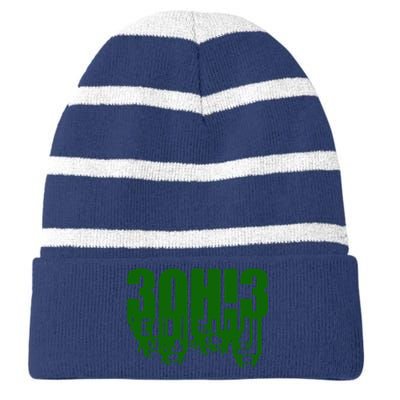 3OH!3 Striped Beanie with Solid Band