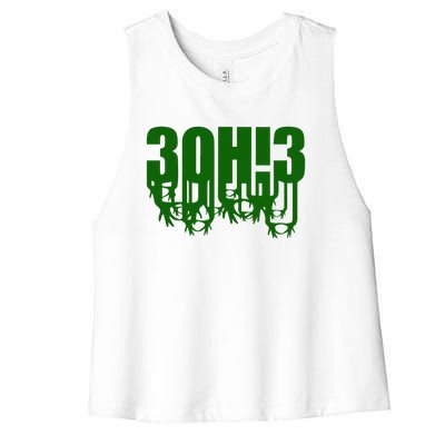 3OH!3 Women's Racerback Cropped Tank