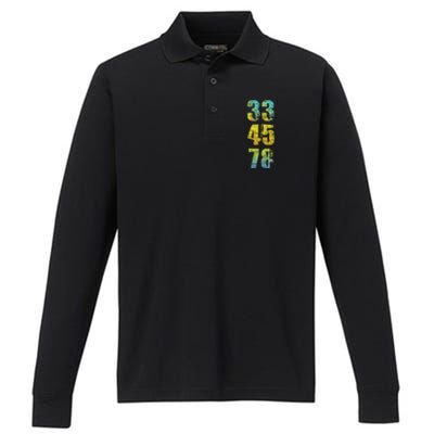 33 45 78 Vinyl Records Music Lover Record Collector Performance Long Sleeve Polo