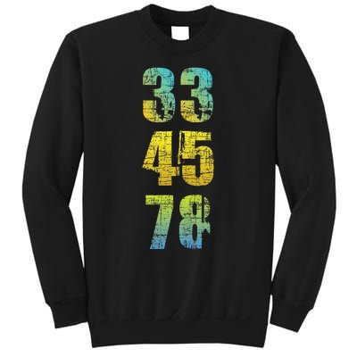 33 45 78 Vinyl Records Music Lover Record Collector Sweatshirt