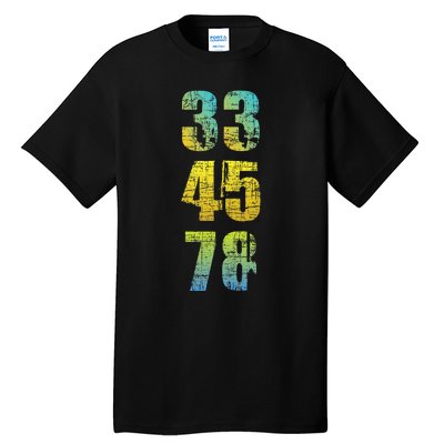 33 45 78 Vinyl Records Music Lover Record Collector Tall T-Shirt