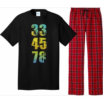 33 45 78 Vinyl Records Music Lover Record Collector Pajama Set