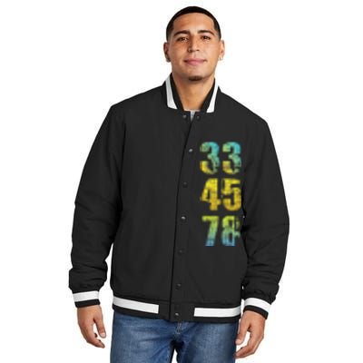 33 45 78 Vinyl Records Music Lover Record Collector Insulated Varsity Jacket