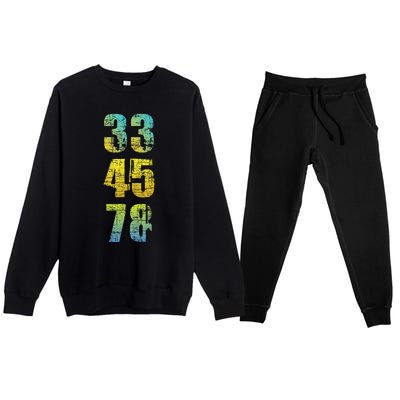 33 45 78 Vinyl Records Music Lover Record Collector Premium Crewneck Sweatsuit Set