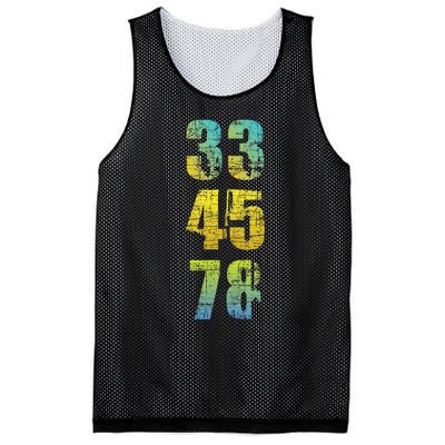 33 45 78 Vinyl Records Music Lover Record Collector Mesh Reversible Basketball Jersey Tank