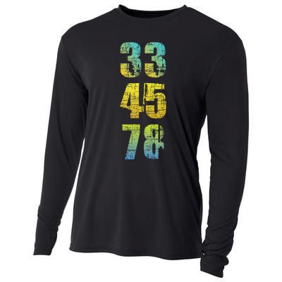 33 45 78 Vinyl Records Music Lover Record Collector Cooling Performance Long Sleeve Crew